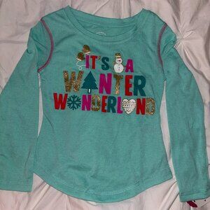 Girls Winter Wonderland Long Sleeve Pajama Top – Size 4 – Holiday Sleepwear